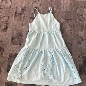Zara Green and Blue Tiered Sundress with Spaghetti Straps
